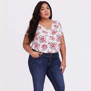 Torrid Floral Georgette Keyhole Top Size 1X